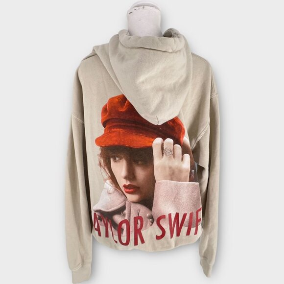 Taylor Swift RED TV Taylors Version Oversized Sweatshirt Beige Hoodie XS - Picture 1 of 11